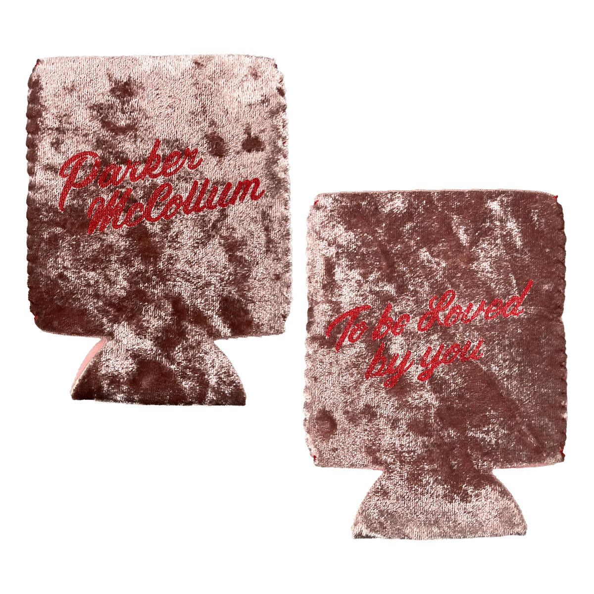 Pink Velvet Koozie