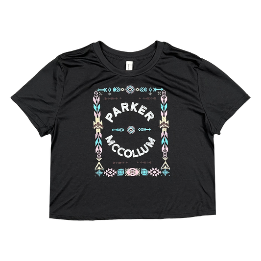 Ladies Logo Crop Tee (Black)